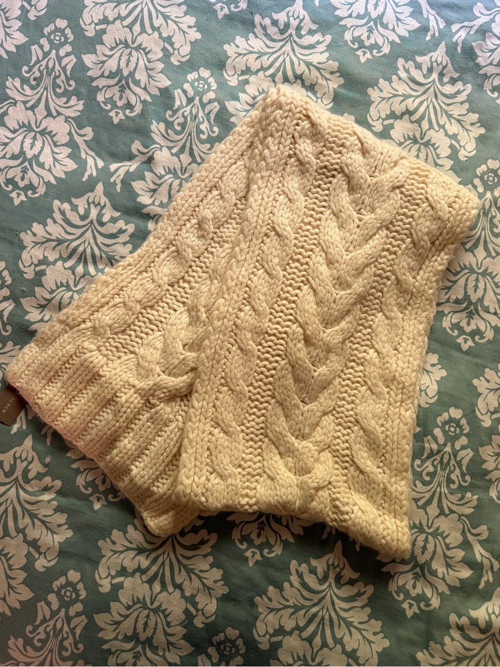 J. Crew Cream Cable Knit Scarf